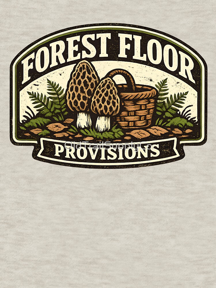 Forest Floor Provisions Vintage Morel Mushroom Foraging Badge by OldTrailSupplyCo.