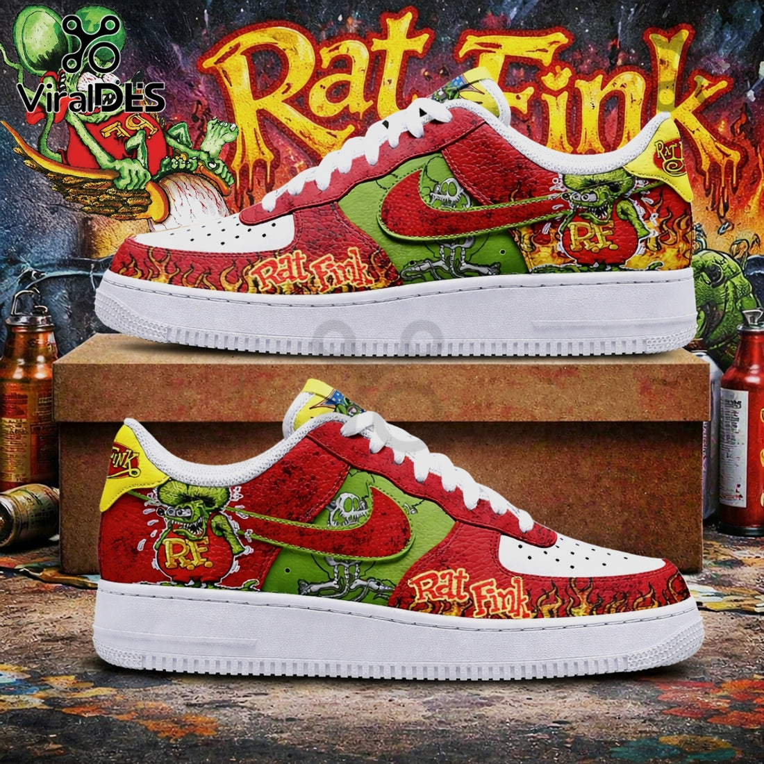 Rat Fink Premium Ed Roth Inspired Custom Air Force 1 Shoes