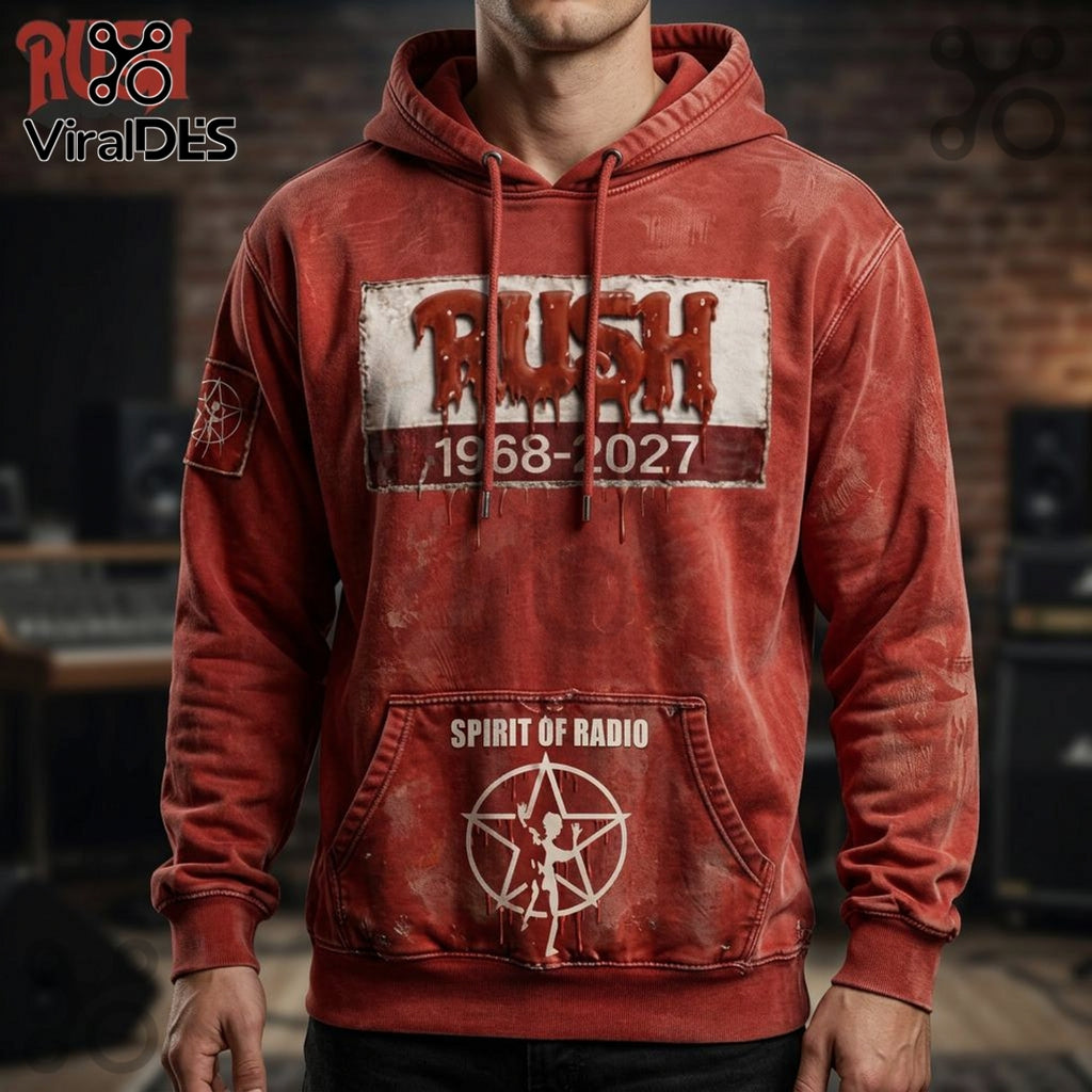 Rush Band 1968-2027 Spirit of Radio Graphic Premium Hoodie