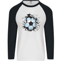 Football Smash Soccer Player Ball Mens L/S Baseball T-Shirt