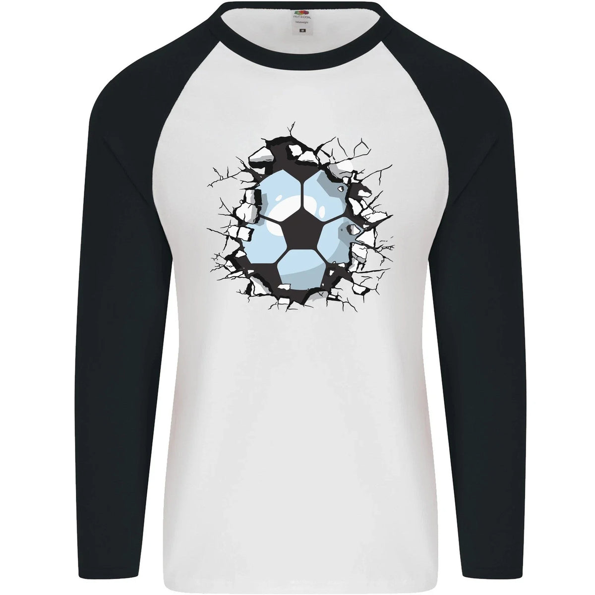 Football Smash Soccer Player Ball Mens L/S Baseball T-Shirt