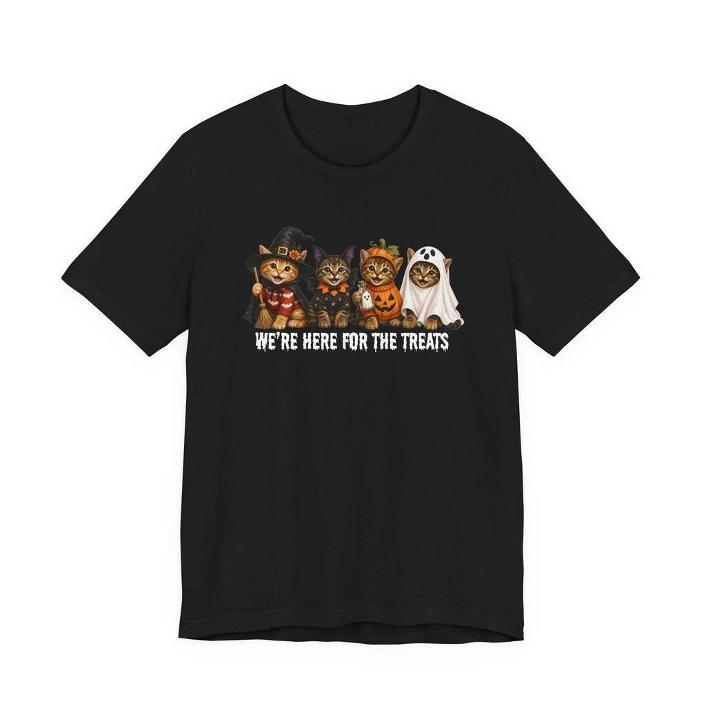 Halloween Cats Shirt, Spooky cat Graphic tee, Funny cats here for the treats