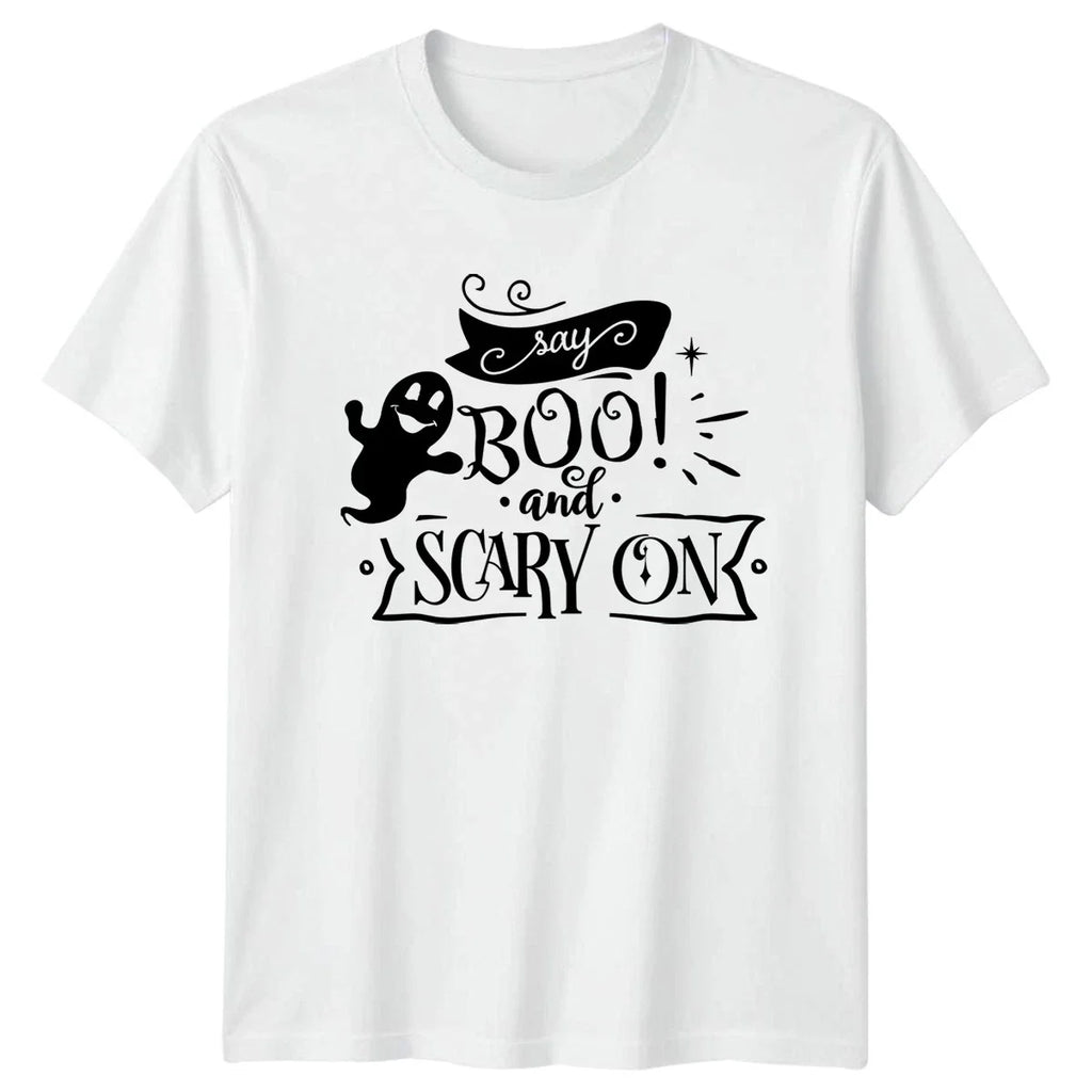 Say Boo And Scary On T-Shirt Halloween Humor Halloween Gift For Him And Her