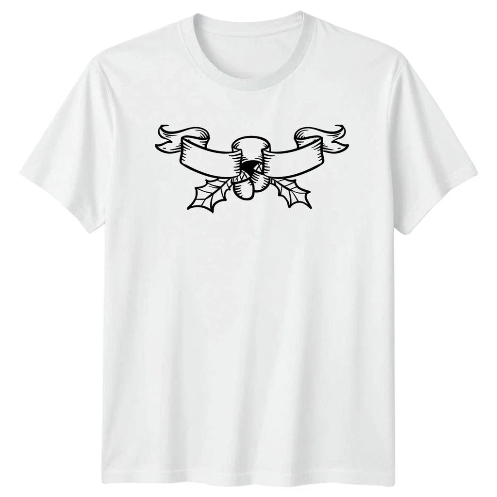 Blank Ribbon Banner T-Shirt Christmas Holiday Gift For Him And Her