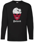 Poland Football Skull I Men Long Sleeve T-Shirt polish Soccer Flag World