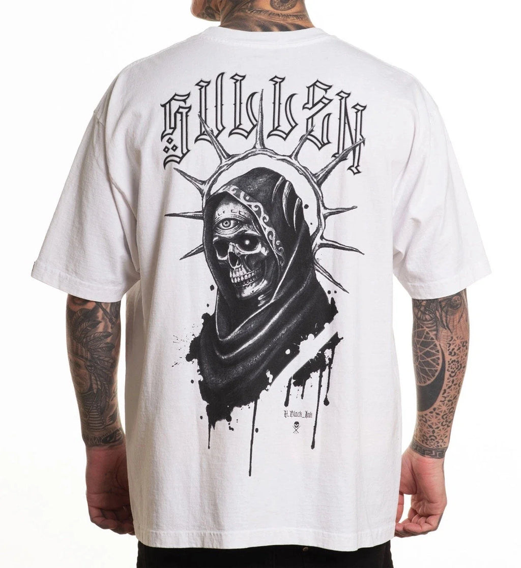 SULLEN CLOTHING H.BLACK INK "1 TON" OVERSIZED PREMIUM HEAVYWEIGHT WHITE T-SHIRT