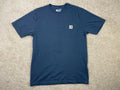 Carhartt T-Shirt Top Men's Small Crew Neck Loose Fit Logo Patch Pocket Black