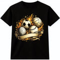 Sports Balls T-Shirt Soccer Volleyball Baseball Golf Athletic Graphic Fan Tee
