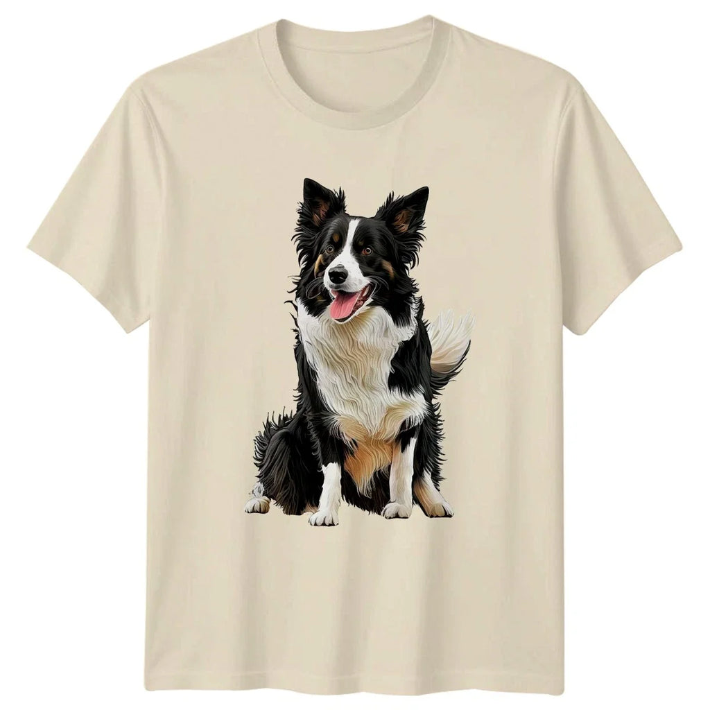 Border Collie Dog Animals Mens T-Shirt Womens Tee Graphic Unisex Top