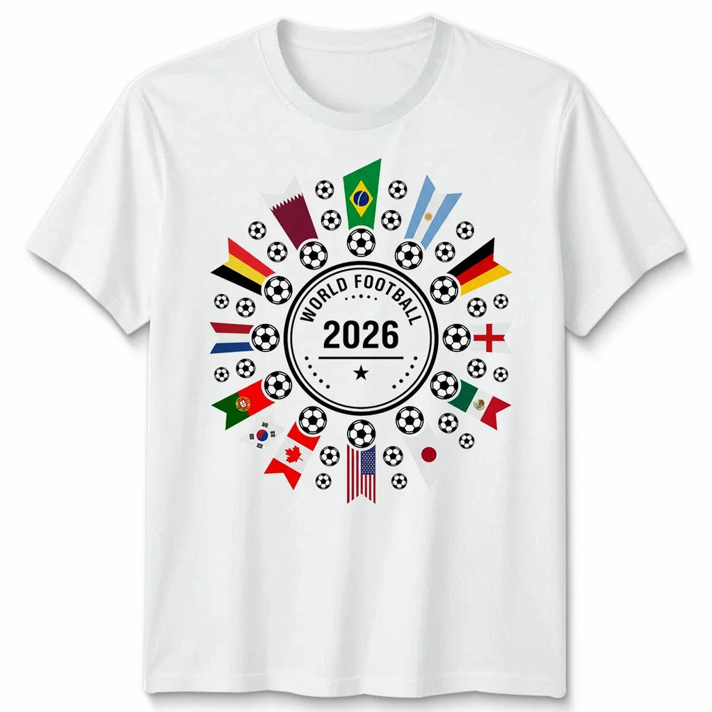 International Flags Soccer Design Unisex T Shirt Footy Fan Mens Womens Tee