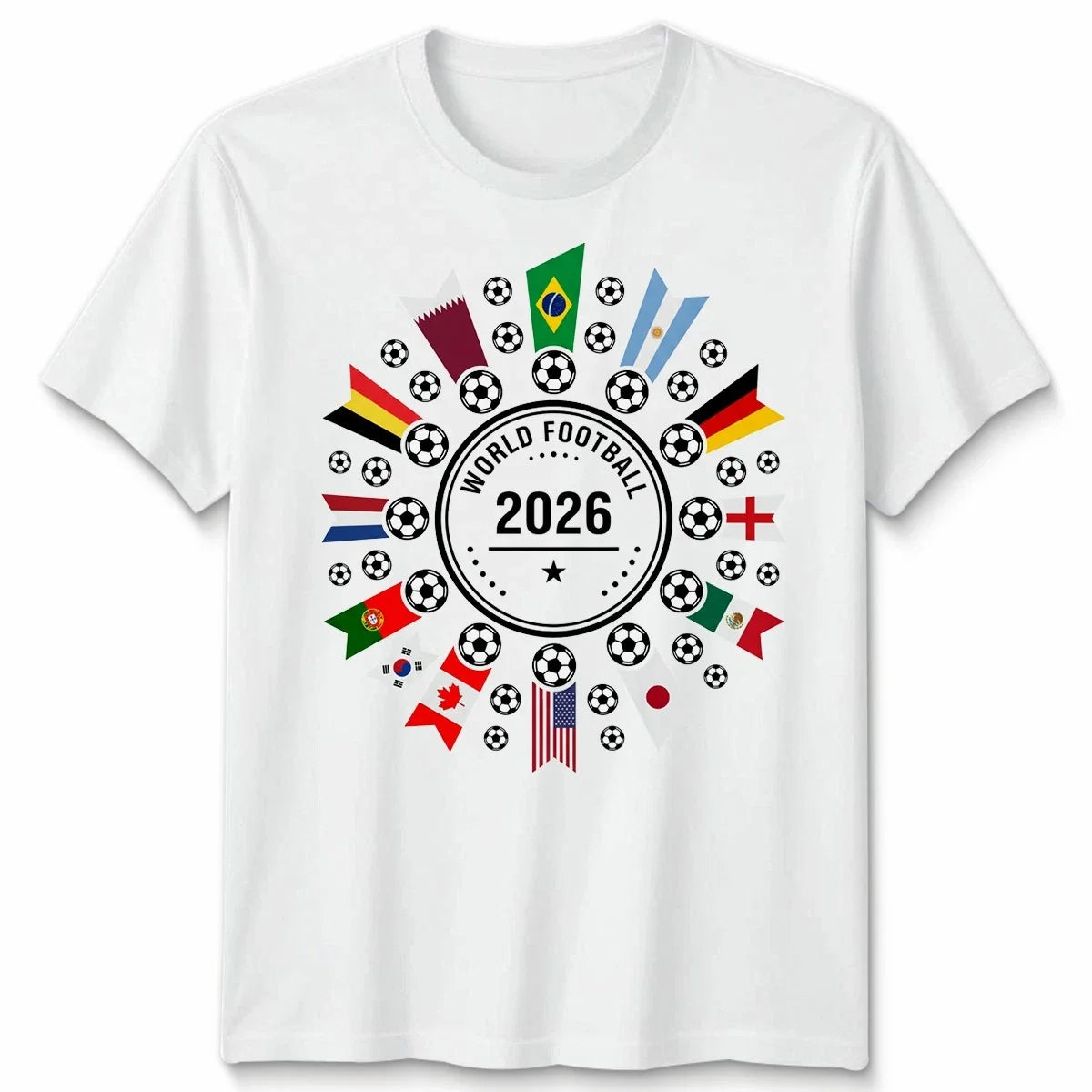 International Flags Soccer Design Unisex T Shirt Footy Fan Mens Womens Tee