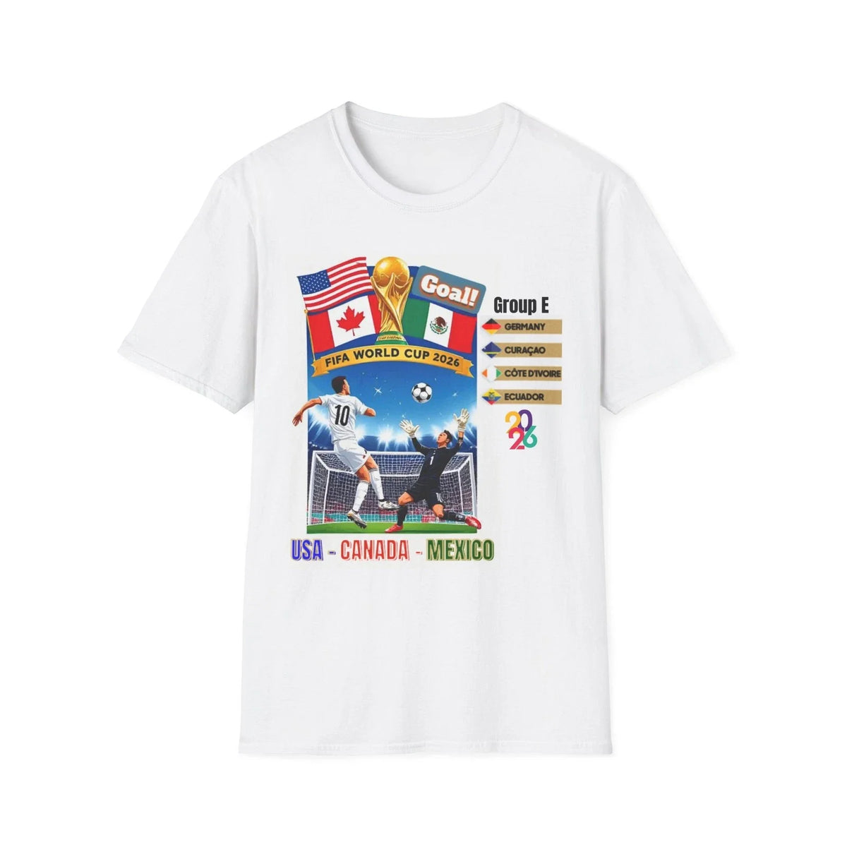World Cup 2026 T shirt, Soccer FIFA Tee, Germany, Curaçao, Ivory Coast, Ecuador
