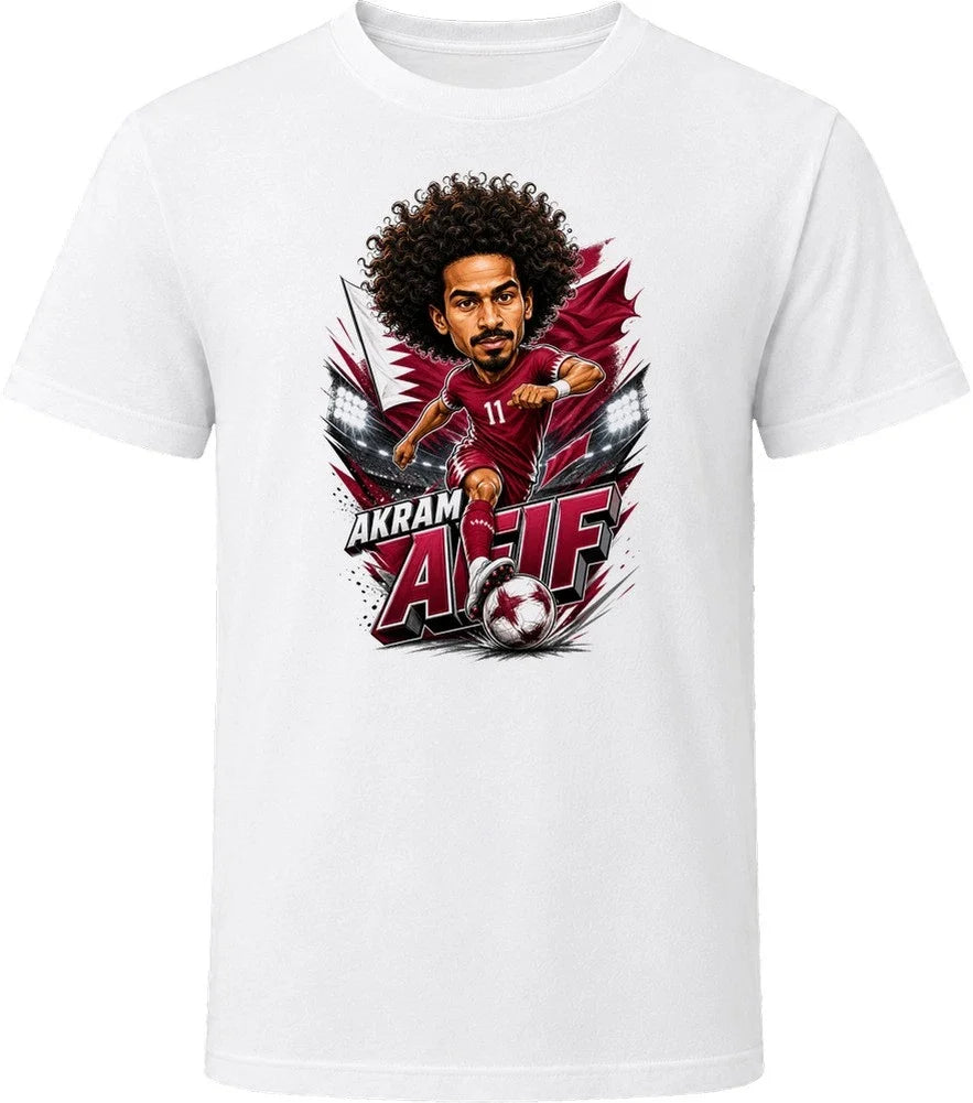 Akram Afif, Qatar Caricature Soccer 2026 T Shirt