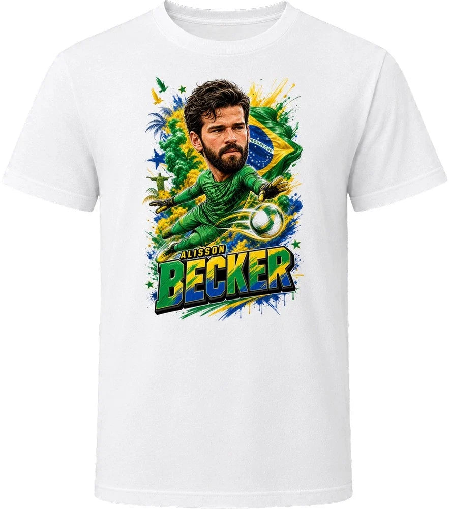 Alisson Becker Brazil Soccer Caricature 2026 World Cup T Shirt