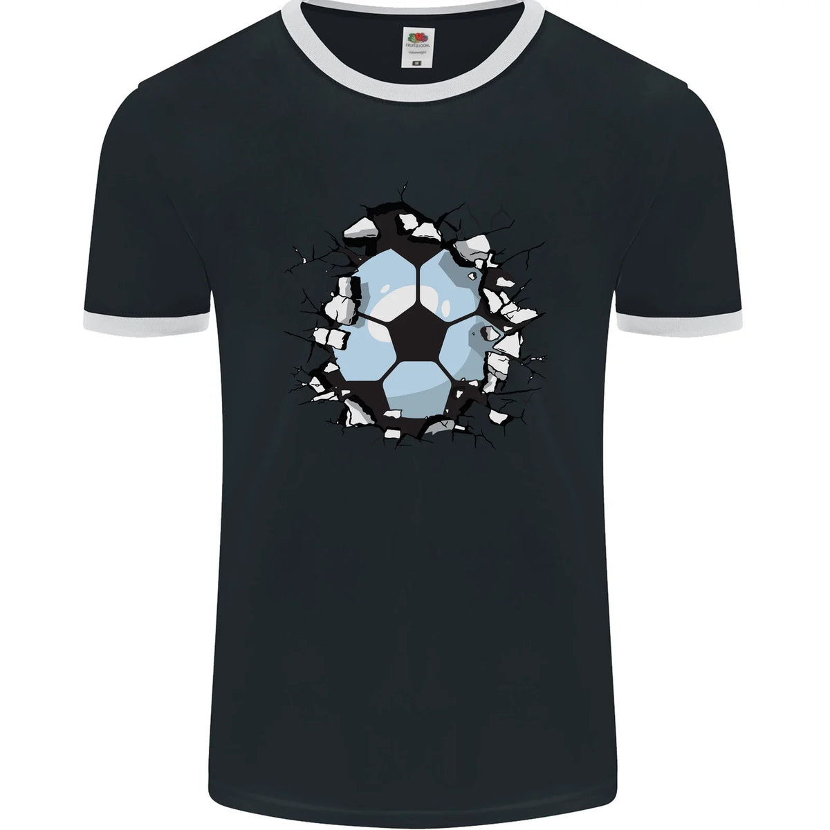 Football Smash Soccer Player Ball Mens Ringer T-Shirt FotL