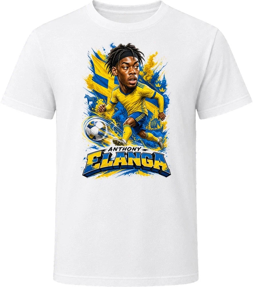 Anthony Elanga Sweden Soccer Caricature 2026 World Cup T Shirt