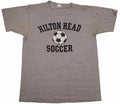 HILTON HEAD SOCCER vintage t shirt rayon ball South Carolina heather gray Large
