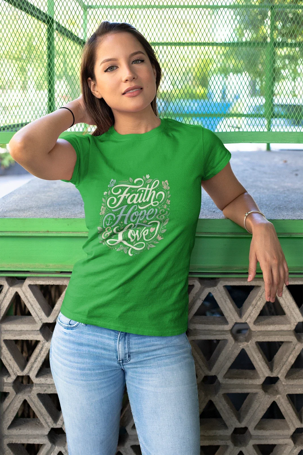Faith Hope Love T-Shirt | Script Typography, Inspirational Christian Tee