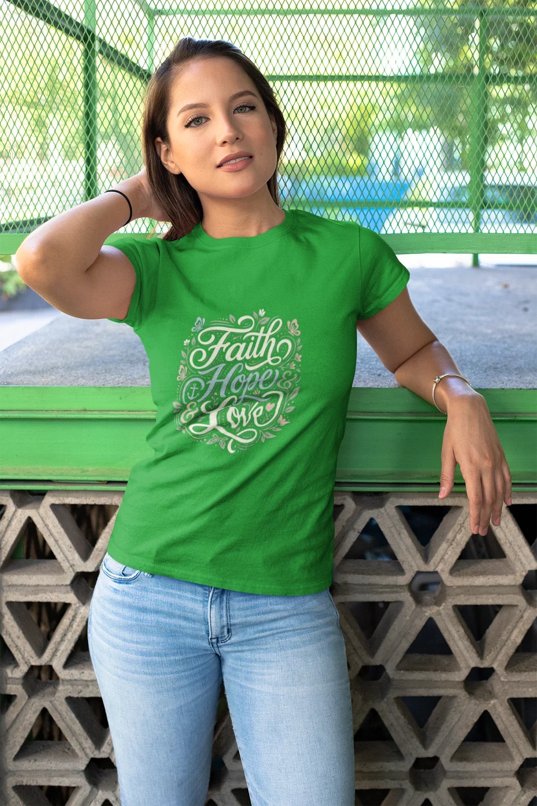 Faith Hope Love T-Shirt | Script Typography, Inspirational Christian Tee