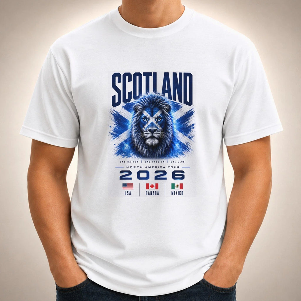 Scotland t shirt football fan flag Scottish top supporters 2026 Lion tee gift