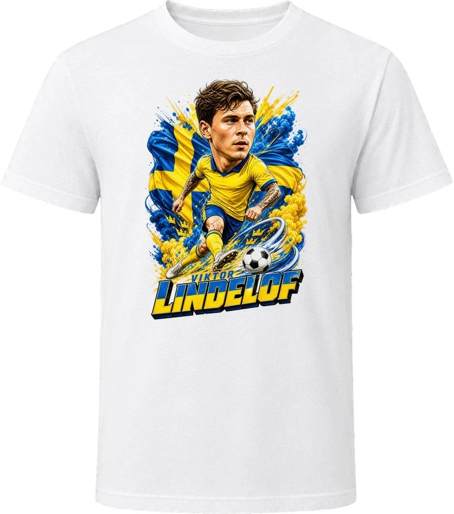 Viktor Lindelof Sweden Soccer Caricature 2026 World Cup T Shirt