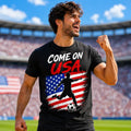 Come On USA Soccer Fan T Shirt, American Flag Football Supporter Match Day Shirt