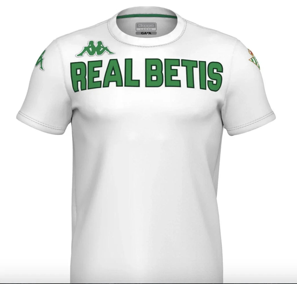 Kappa Real Betis Mens Chest Logo Fan T-Shirt / White Green / RRP £20