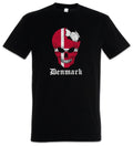 Denmark Football Skull I T-Shirt danish Soccer Flag Banner World Championship