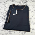 FRED PERRY Mens Navy Blue Twin Tipped T Shirt SIZE 2XL XXL M1588V 52A BNWT