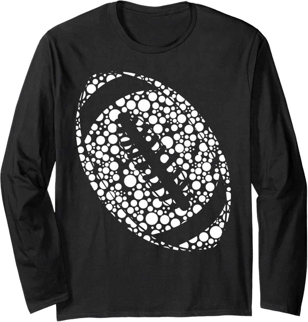 Dot Football Ball Lover Happy Dot Day 2025 Polka  Long Sleeve T-Shirt