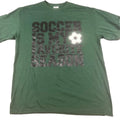 Delta-Dri Mens Soccer Is My Favorite Season T-Shirt M Green Graphic Tee