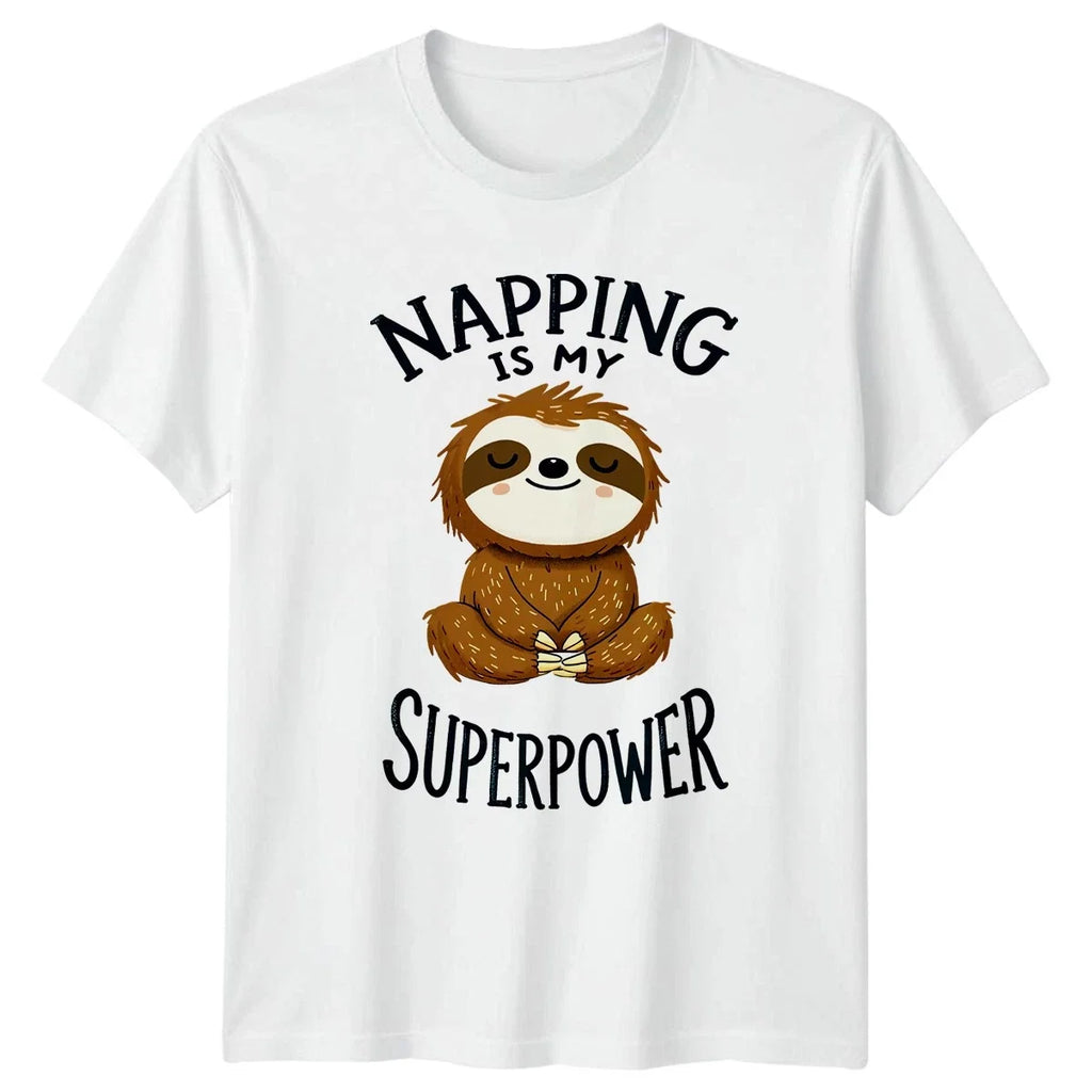 Napping Is My Superpower T-Shirt Sloth Animal Lover