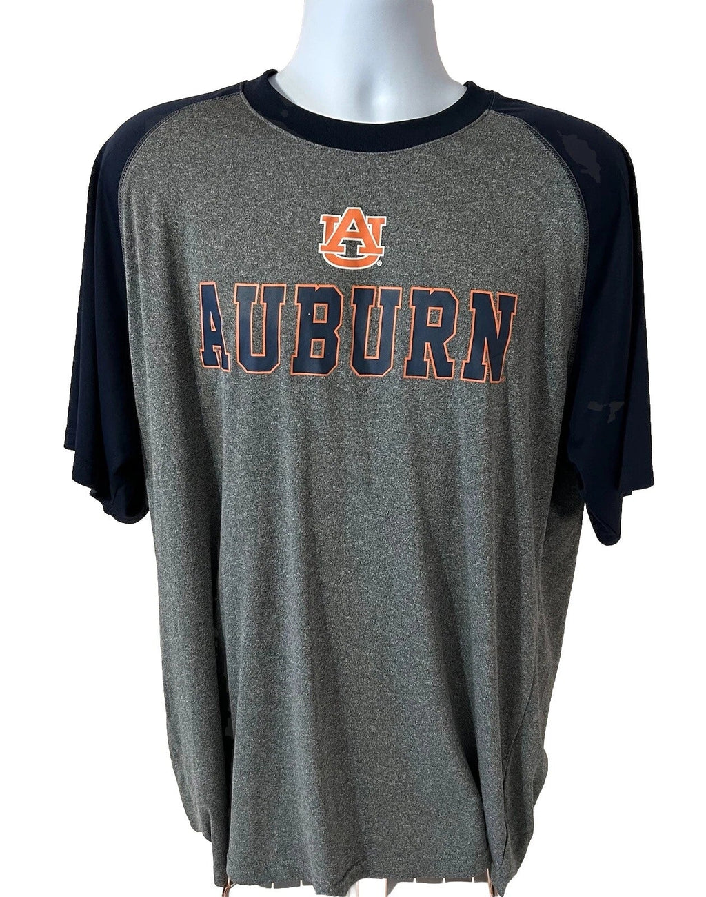 Auburn University 3/4 Sleeve Shirt Men 2XL Colosseum Brand Heather Gray Graphic