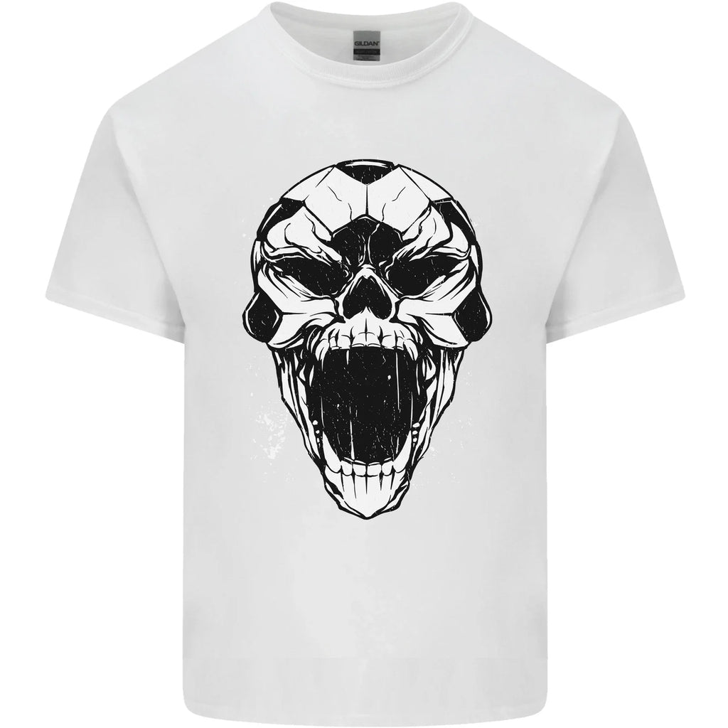 A Football Skull Soccer Footy Mens Light Cotton T-Shirt