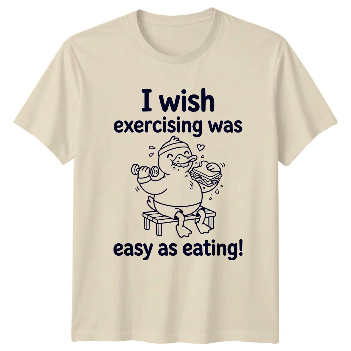 I Wish Exercising Was Easy T-Shirt Lazy Workout Fitness Gift For Him And Her