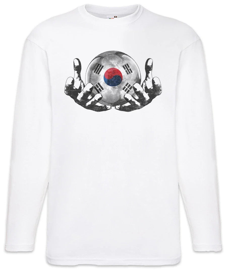South Korea Football Magic Ball Men Long Sleeve T-Shirt Soccer Flag World