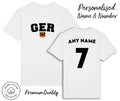 Germany GER T-Shirt 2026 Personalised Name & No Adult Kids Baby, Football Euro