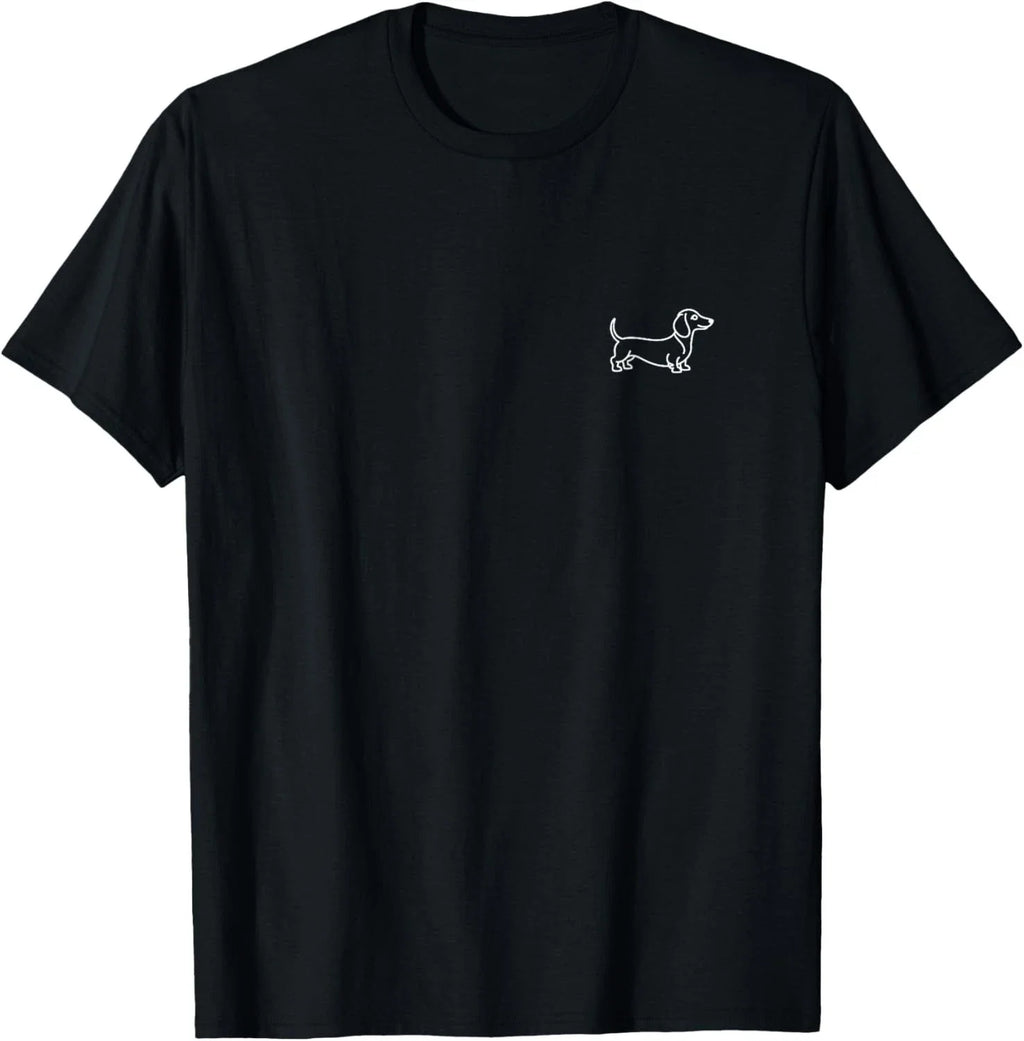 Dachshund Wiener Dog Minimalist Badge Patch Line Art T-Shirt