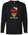 Germany Football Skull I Men Long Sleeve T-Shirt german Soccer Flag World