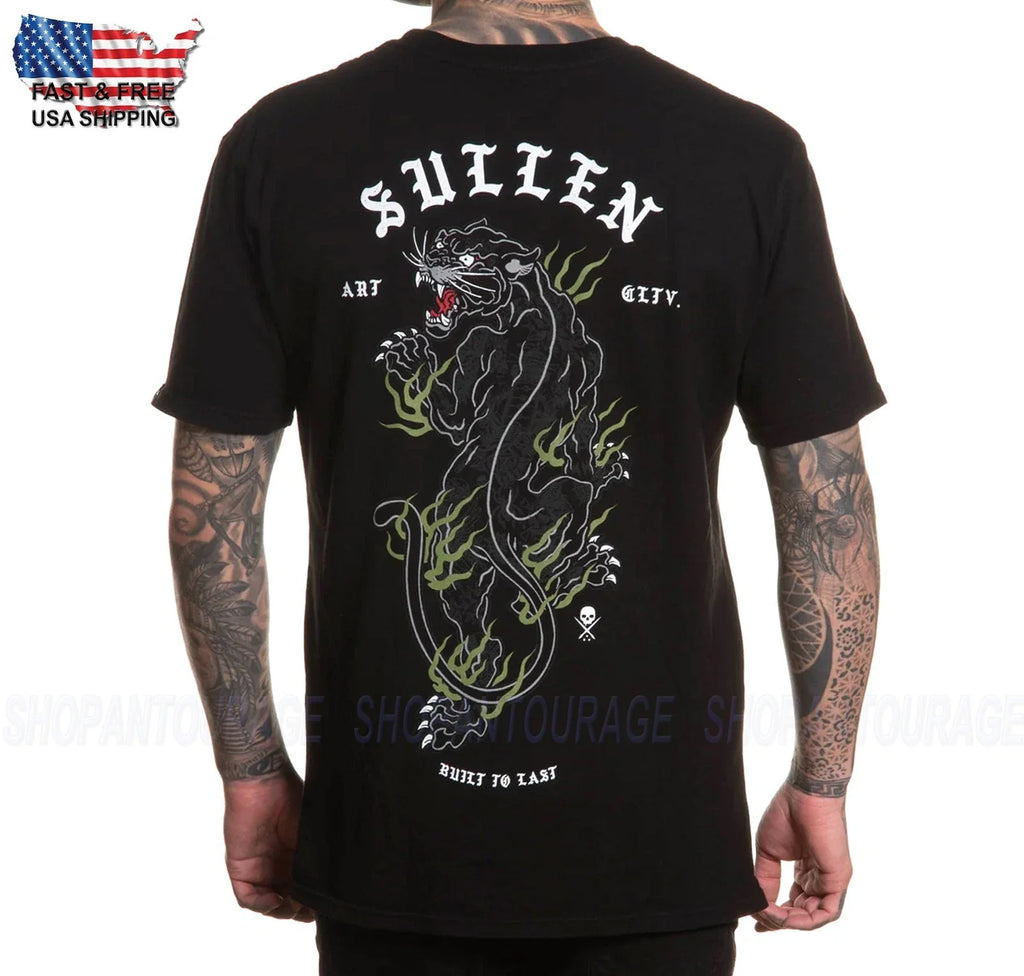 Sullen Crawling Panther Premium Fit SCM7582 New Short Sleeve T-shirt For Men