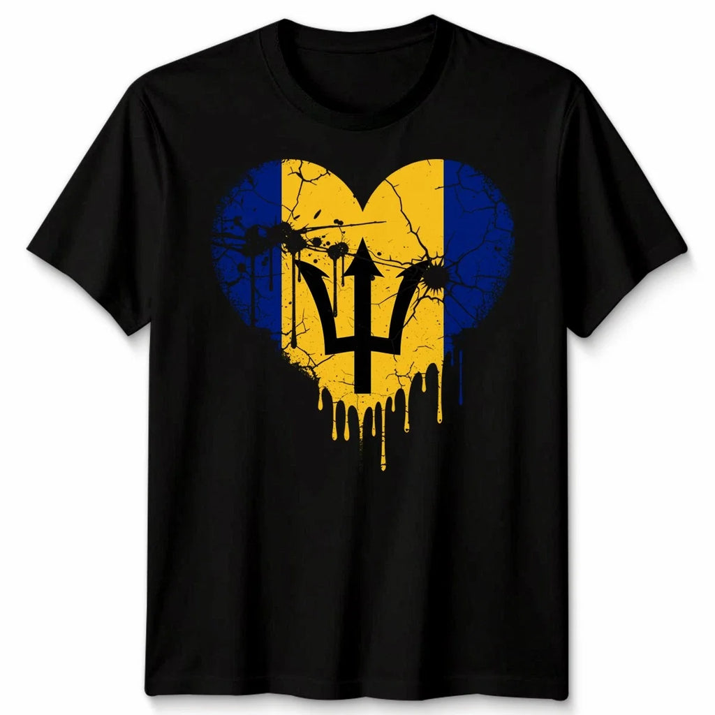 Love Barbados Flag Barbadians Day Football Unisex Cotton Tshirt Bajan Pride Gift