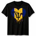 Love Barbados Flag Barbadians Day Football Unisex Cotton Tshirt Bajan Pride Gift
