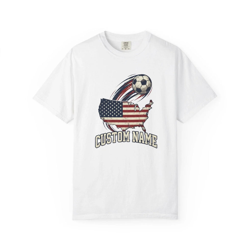 Custom USA Map Soccer Shirt | Personalized Name Football Fan Tee | Matchday Map