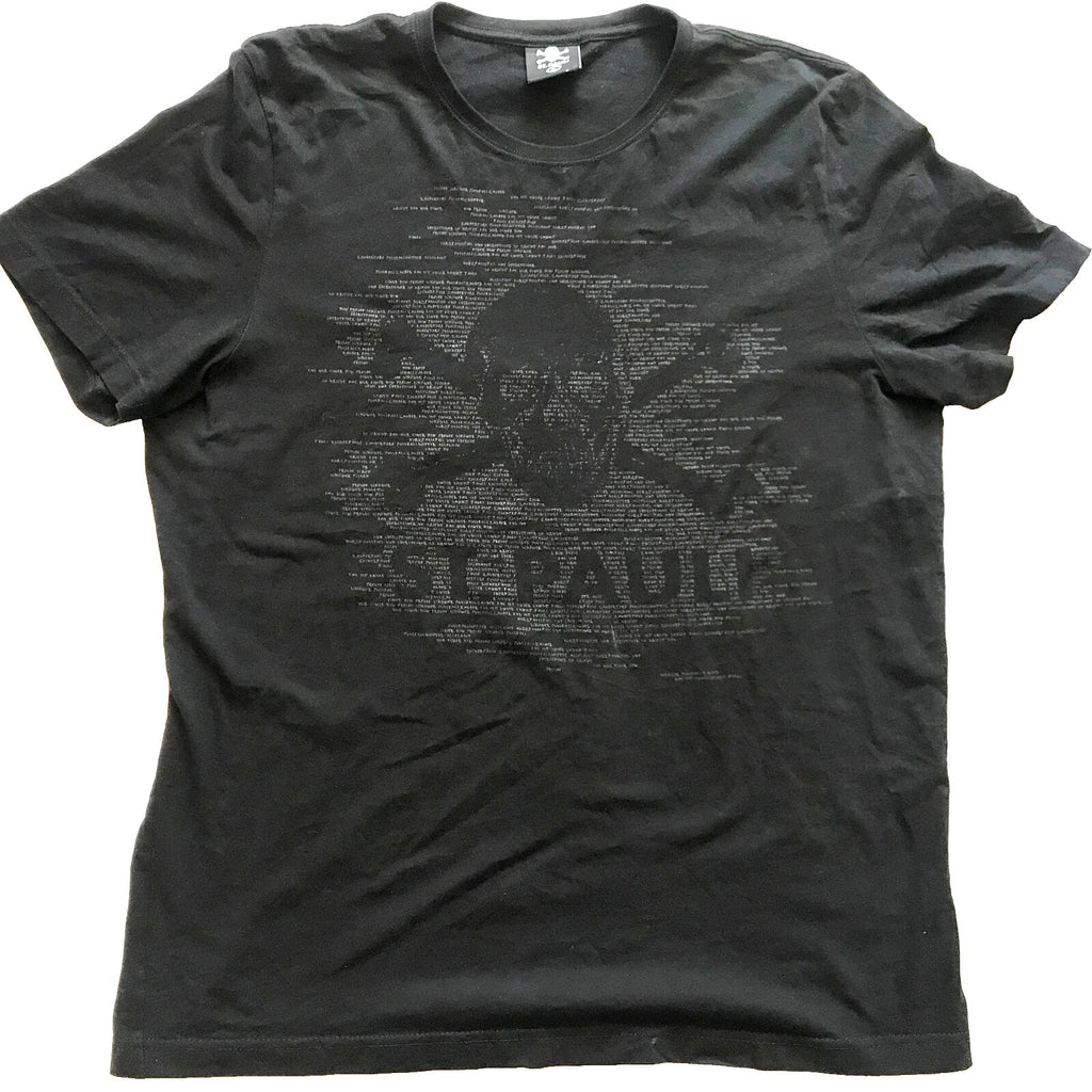 ST. PAULI SKULL BLACK T-SHIRT GERMANY FOOTBALL SOCCER TEE PRINTED LARGE SIZE