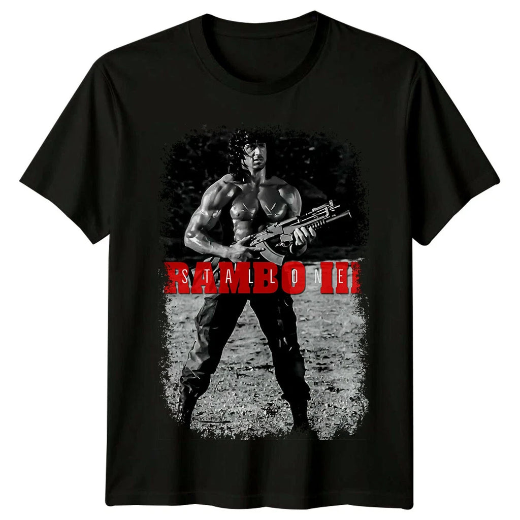 Rambo III (1988) Movie Poster Inspired T-Shirt Retro Action Hero Tee Unisex