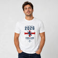 England Football World T-Shirt Cup 2026 Adult Men Soccer Graphic White T-Shirt