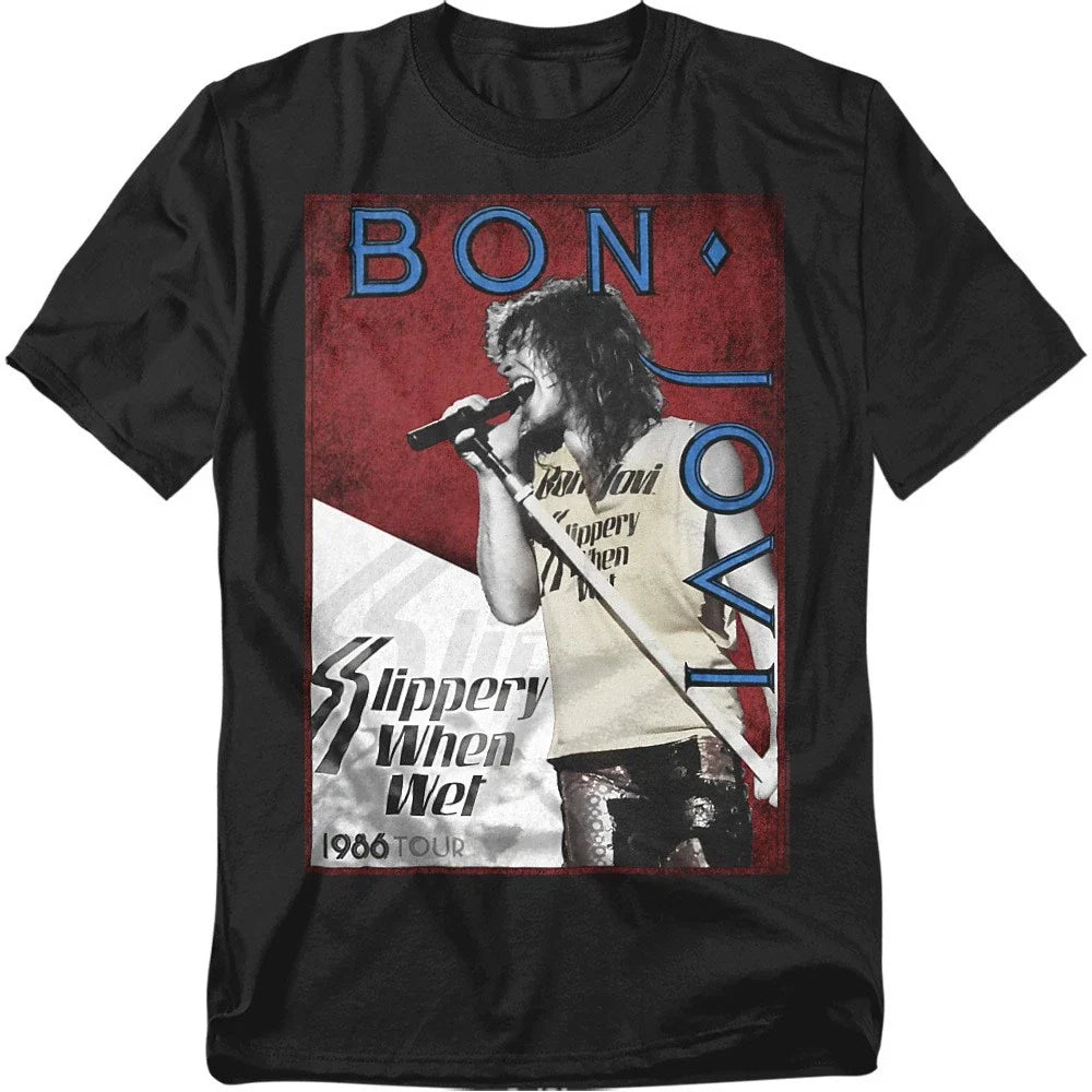 Bon Jovi 86 Tour T-Shirt S-5XL, Black