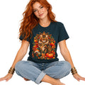 Maine Coon Cat T-Shirt Autumn Pumpkin Fall Leaves Womens Unisex Cat Lover Gift