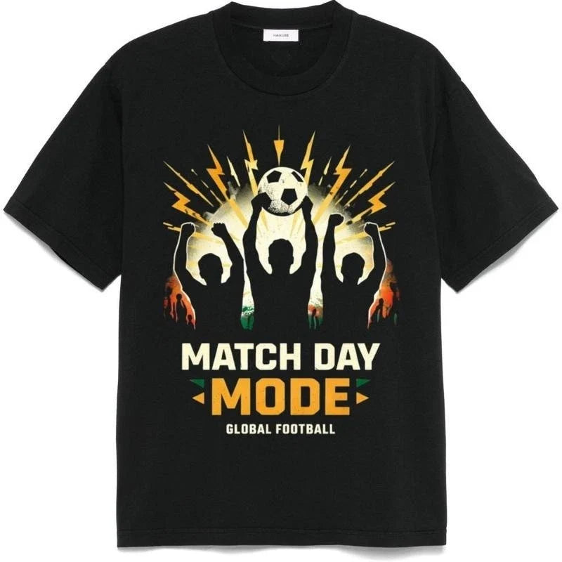 Match Day Mode Global Football T-Shirt – Soccer Fan Graphic Tee, Game Day Outfit