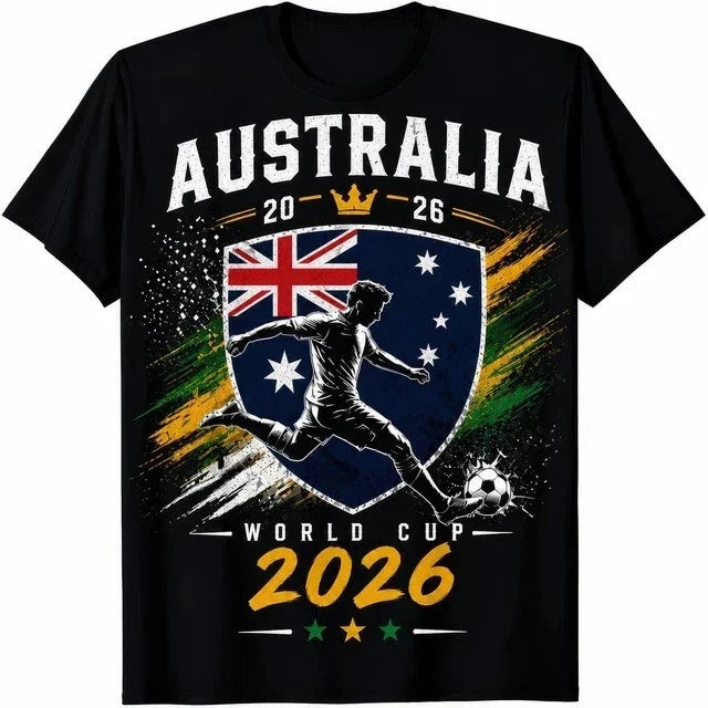 Australia 2026 World Cup Football Fan T Shirt Mens Womens Kids